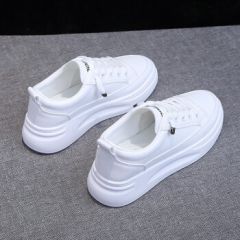 女鞋2022春季鞋子女潮流百搭厚底增高休闲鞋子女士鞋子 D08 白色 37